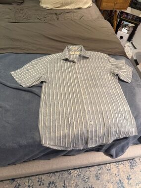 Men's Onward Reserve Short-Sleeve Stripe Button-Up Shirt - Blue & White